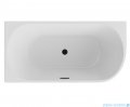 The North Bath Calia wanna wolnostojąca przyścienna lewa 170x80cm z przelewem i korkiem CZARNYM 6845-1701LOEMBL
