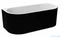 Besco Leya B&W 150x75cm wanna wolnostojąca przyścienna ryflowana akrylowa + syfon klik-klak chrom #WASB-150-L