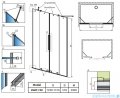 Radaway Furo Black DWD drzwi prysznicowe 130cm szkło przejrzyste 10108363-54-01/10111317-01-01