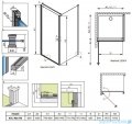 Radaway Eos KDJ kabina prysznicowa 80x100 lewa szkło przejrzyste + brodzik Doros D + syfon 37543-01-01NL