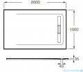 Roca Aquos 200x100cm brodzik prostokątny konglomeratowy biały AP6017D03E801100