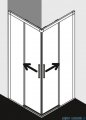 Kermi Nica wejście narożne, jedna połowa, lewa, szkło przezroczyste KermiClean, profil srebro 120cm NIC2L12020VPK