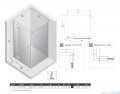 New Trendy Nesta Gunmetal Brushed kabina 90x120x200 cm lewa wspornik równoległy grafit szczotkowany/szkło przejrzyste K-4707