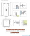 Radaway Idea Kdd Brushed Nickel kabina 75x70cm szczotkowany nikiel 387066-91-01L/387065-91-01R