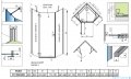 Radaway Essenza Ptj kabina pięciokątna 90x80cm lewa szkło przejrzyste 1385010-01-01L/1385053-01-01