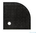 Besco Vexo Marble Black brodzik 90x90cm półokrągły Czarny Marmur  VMB-90-90-P