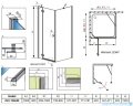 Radaway Almatea Kdj Kabina prostokątna 100x80 Lewa szkło grafitowe + Brodzik Doros D + syfon 32142-01-05NL