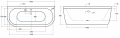 Besco Vista Black&White wanna 160x75cm wolnostojąca przyścienna biało-czarna z syfonem #WKV-160-WS-BI/CZ