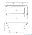 Besco Assos 160x70cm wanna biało-czarna wolnostojąca + syfon klik-klak czarny czyszczony od góry #WMD-160-AWB
