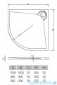 Vayer Bumerang 80x80cm Brodzik półokrągły z konglomeratu marmurowego