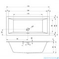 Riho Rethink Cubic 170x75cm wanna prostokątna + syfon + nóżki B105001005/207093
