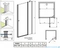 Radaway Eos II DWJ Drzwi prysznicowe 120x195 prawe szkło przejrzyste + brodzik Argos D + syfon 3799444-01R/4AD812-01