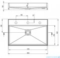 Deante Correo umywalka nablatowa granitowa 60x40 cm antracyt metalik CQR TU6S