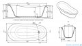 Omnires Atena Comfort M+ wanna 168x76cm wolnostojąca biało-czarna połysk ATENA168BCP