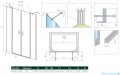 Radaway Nes Black Dwd II drzwi wnękowe 180cm W3 czarny mat/szkło przejrzyste 10037083-54-01/10041097-54-01