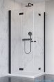 Radaway Nes 8 Black KDD B kabina walk in 90cm prawa czarny mat/szkło przejrzyste 10074090-54-01R