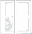 Kerasan Kabina prostokątna prawa, szkło dekoracyjne przejrzyste, profile brązowe 80x96 Retro 9141N3