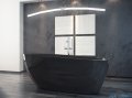 Besco Goya 160x70cm wanna wolnostojąca czarna + syfon klik-klak złoty czyszczony od góry #WMD-160-GBG