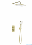 KFA MALAGA BRUSHED LIGHT GOLD podtynkowy zestaw prysznicowy z baterią termostatyczną 3 funkcyjną złoty szczotkowany 5759-501-31