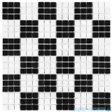 Dunin Black & White mozaika kamienna 30x30 pure B&W chess 15