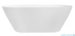 Besco Moya 160x68cm wanna wolnostojąca konglomeratowa + syfon klik-klak biały czyszczony od góry #WMD-160-MKW