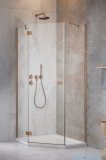 Radaway Essenza 8 Brushed Copper Ptj kabina pięciokątna 100x80cm lewa szczotkowana miedź 10490000-93-01L/10490800-01-01