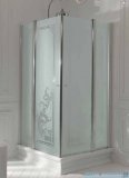 Kerasan Kabina kwadratowa szkło dekoracyjne piaskowane profile chrom 100x100 Retro 9148P0