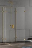 New Trendy Eventa Gold Shine kabina prysznicowa przyścienna z drzwiami bocznymi 90x80x200 cm przejrzyste lewe Złoty połysk EXK-4819