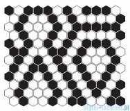 Dunin Mini Hexagon B&W Lace płytka ścienna 26x30cm