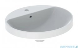 Geberit VariForm Umywalka owalna z półką z otworem na baterię 50x45cm szkliwiony spód KeraTect 500.713.00.2