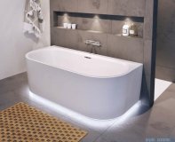 Riho Desire Back2wall LED wanna przyścienna z hydromasażem Sparkle Mood i oświetleniem czarno-biała MATOWA 180x84cm B089004220