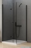 New Trendy New Soleo Black 100x80x195 cm kabina lewa przejrzyste D-0236A/D-0114B