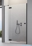 Radaway Essenza 8 Black Dwj drzwi wnękowe 130cm lewe czarny mat/szkło przejrzyste 10480812-01-01L/10460437-54-01L