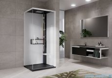 Novellini Glax 2 2.0 kabina z hydromasażem hydro plus 80x80 prawa czarna G22GF80DM1L-1HU