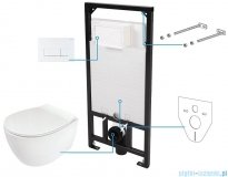 Deante Silia Bianco podtynkowy zestaw WC z miską + deską wolnoopadającą + przycisk biały mat CDLA6ZPW
