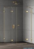 New Trendy Eventa Gold Shine kabina prysznicowa prostokątna 130x80x200 cm prawa przejrzyste Złoty połysk EXK-4777