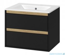 Excellent Tuto szafka wisząca z umywalką czarny mat/dąb 60x50x45 MLEX.0103.600.BKBL/CEEX.3617.600.WH