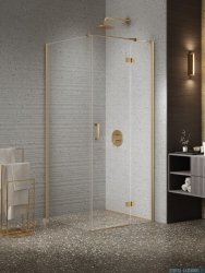 New Trendy Nesta Gold Brushed kabina 80x120x200 cm prawa wspornik równoległy złoto szczotkowane/szkło przejrzyste K-4435