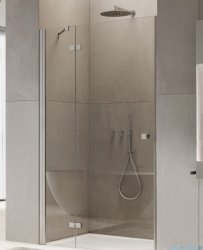 Ronal ANNEA AN13 Drzwi jednoczęściowe ze ścianką stałą w linii 100x200cm lewe nikiel szczotkowany AN13G10002507