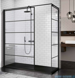 Novellini Kuadra H kabina walk-in pasy 160x100cm czarna KUADH100-82H/KUADH100-82H/KUADHSF-H