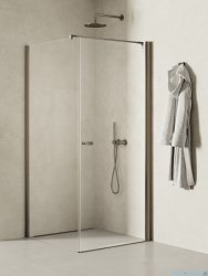 New Trendy New Soleo Gunmetal Brushed 90x120x195 cm kabina wspornik prosty grafit szczotkowany/szkło przejrzyste K-2142-WP