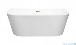 Besco Vica New wanna 160x80cm wolnostojąca przyścienna z przelewem szczelinowym slim syfon klik-klak czarny matt #WAS-160VNCZ