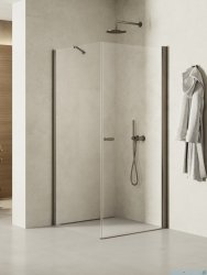 New Trendy New Soleo Gunmetal Brushed 70x110x195 cm kabina wspornik skośny grafit szczotkowany/szkło przejrzyste K-2129