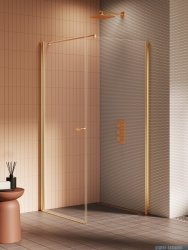 New Trendy New Soleo Gold Brushed 90x110x195 cm kabina wspornik prosty złoto szczotkowane/szkło przejrzyste K-4186-WP