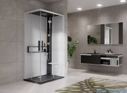 Novellini Glax 2 2.0 kabina z hydromasażem hydro plus 100x80 prawa czarna G22A198DM1L-1HU