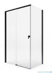Roca Metropolis-N kabina prostokątna 120x80cm szkło przejrzyste profile CZARNY MAT AMP1312016M/AMP0908010M