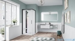 Novellini Glax 1 2.0 kabina z sauną parową 90x90 lewa czarna G21GF90SM5-1HH