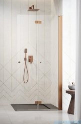 Radaway Nes 6 Brushed Copper KDD B kabina walk-in 80cm prawa szczotkowana miedź szkło przejrzyste 10024080-93-01R