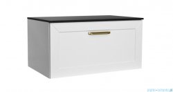 Besco Dexa szafka podumywalkowa 60x50x40cm niebieska, uchwyt złoty SUD-654-NZ