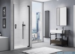 SanSwiss Cadura Black Line drzwi wahadłowe 90cm jednoczęściowe prawe z profilem przyściennym czarny mat CA1CD0900607